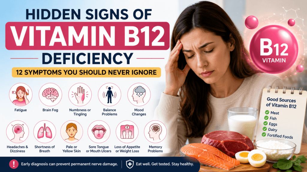 Hidden Signs of Vitamin B12 Deficiency: 12 Symptoms You Should Never Ignore Vitamin B12 Deficiency