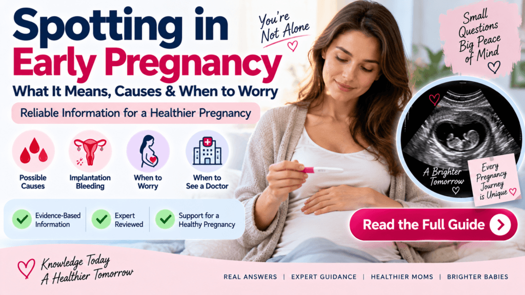 Spotting in Early Pregnancy: Causes, What It Means & When to Worry Spotting in early pregnancy explained with pregnancy ultrasound and warning signs