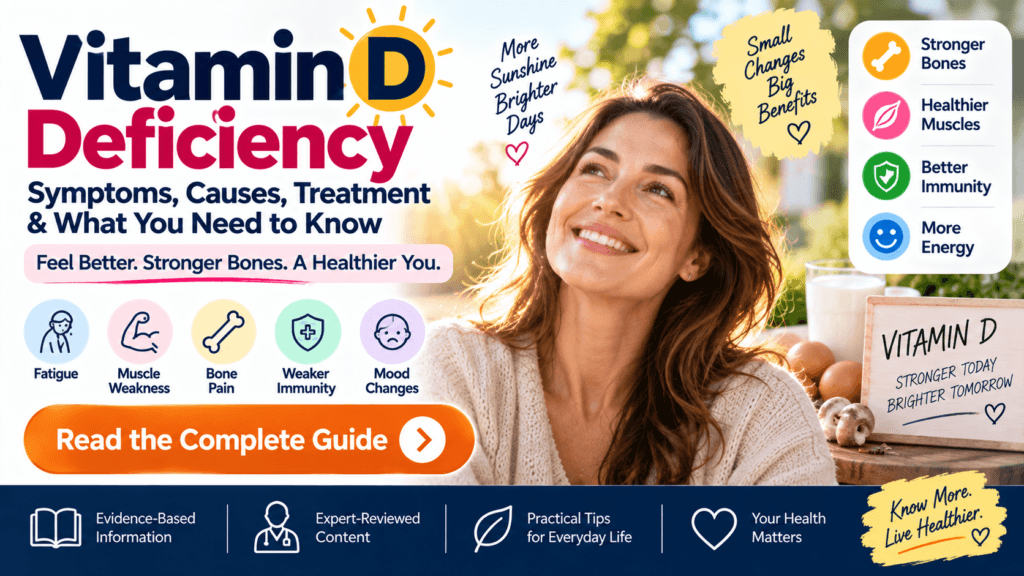 Vitamin D Deficiency Symptoms: Signs, Causes, Treatment & What to Do Vitamin D deficiency symptoms and treatment guide for adults