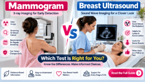 Mammogram vs breast ultrasound showing the differences between two breast imaging tests