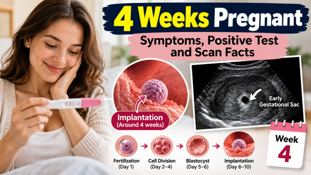 4 Weeks Pregnant: Symptoms, Positive Test & Ultrasound 4 weeks pregnant early pregnancy guide