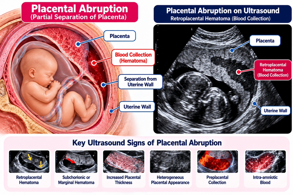 Placental Abruption: Ultrasound Signs and Pregnancy Risks placental abruption anatomy and ultrasound signs