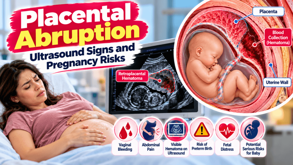 placental abruption ultrasound warning signs